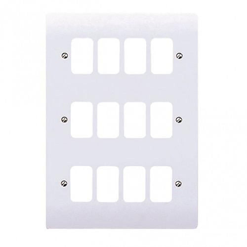 MK Grid Plus Complete Range, Plates, Modules, Yokes, Back Boxes, White, Metal Clad