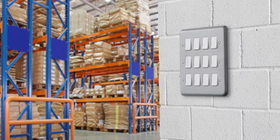 MK Grid Plus Complete Range, Plates, Modules, Yokes, Back Boxes, White, Metal Clad