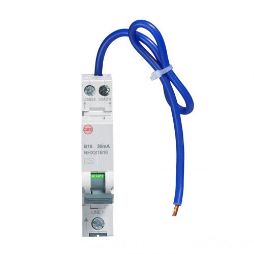 Wylex NHXS 30mA SPswN B Curve 6kA Type A Miniature RCBO's