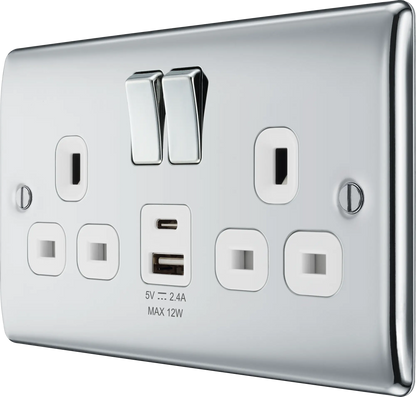 BG Nexus Decorative Polished Chrome Accessories Complete Range White Inserts