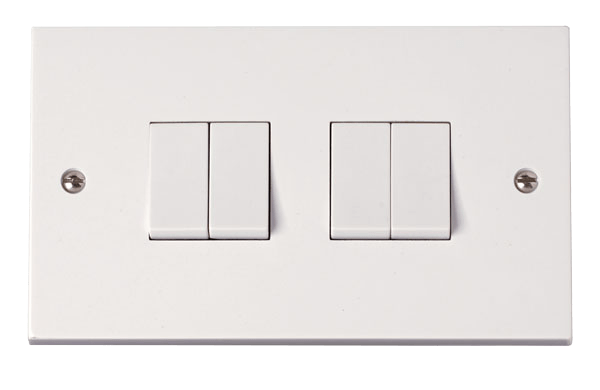 Click Polar Premium White Square Edge Switches, Sockets & Accessories