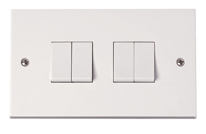 Click Polar Premium White Square Edge Switches, Sockets & Accessories