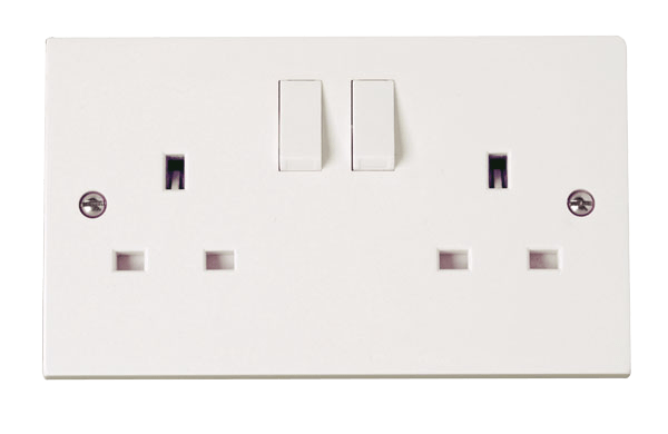 Click Polar Premium White Square Edge Switches, Sockets & Accessories