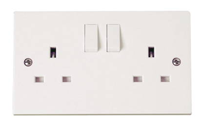 Click Polar Premium White Square Edge Switches, Sockets & Accessories