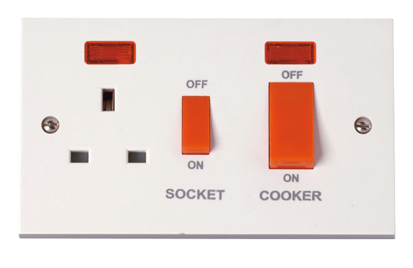 Click Polar Premium White Square Edge Switches, Sockets & Accessories