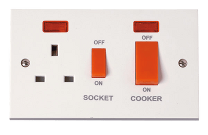 Click Polar Premium White Square Edge Switches, Sockets & Accessories