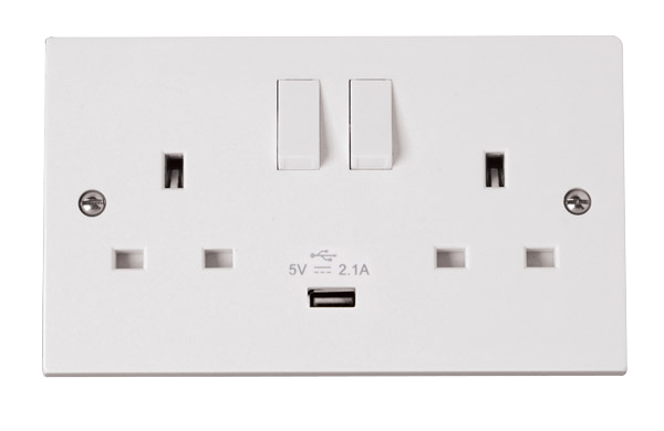 Click Polar Premium White Square Edge Switches, Sockets & Accessories