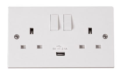 Click Polar Premium White Square Edge Switches, Sockets & Accessories