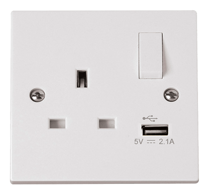 Click Polar Premium White Square Edge Switches, Sockets & Accessories