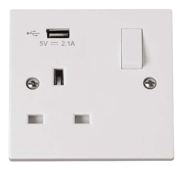 Click Polar Premium White Square Edge Switches, Sockets & Accessories