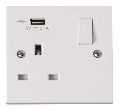 Click Polar Premium White Square Edge Switches, Sockets & Accessories