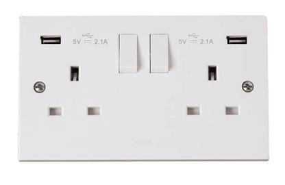 Click Polar Premium White Square Edge Switches, Sockets & Accessories