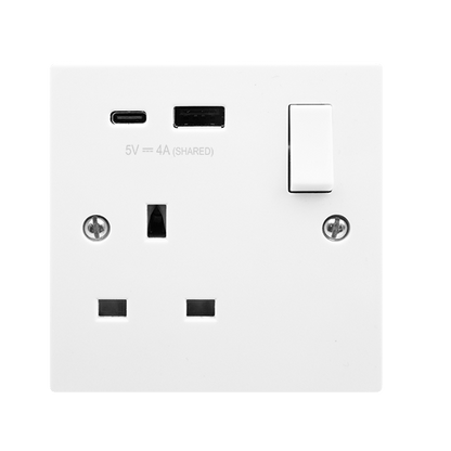 Click Polar Premium White Square Edge Switches, Sockets & Accessories