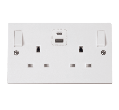 Click Polar Premium White Square Edge Switches, Sockets & Accessories