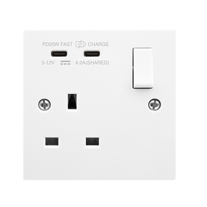 Click Polar Premium White Square Edge Switches, Sockets & Accessories