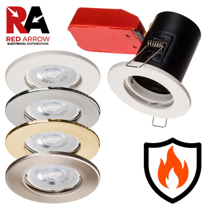 Red Arrow Ignis Fire Rated GU10 Steel Downlights White, Chrome, Satin, Brass