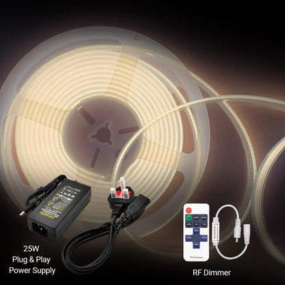 Ener-J Plug-in Self-Adhesive Cuttable Dotless LED Flexible Strip Kit White IP20 (5m)