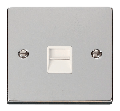 Click Deco Polished Chrome Wiring Accessories Switches Sockets USB White Inserts