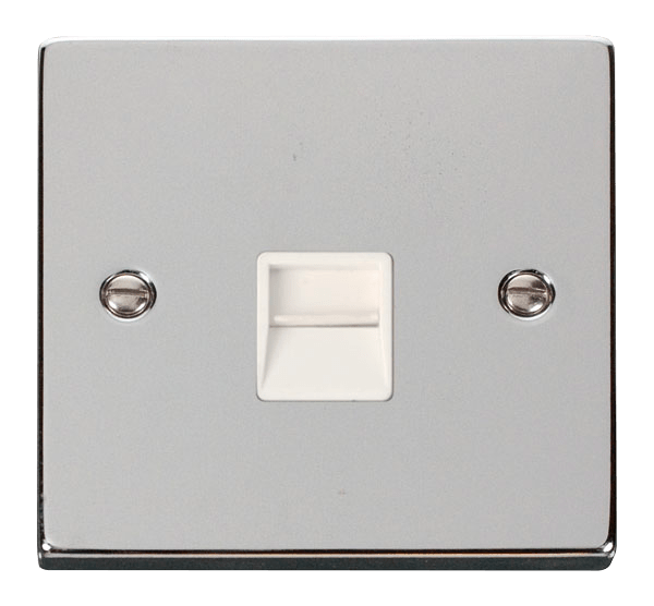 Click Deco Polished Chrome Wiring Accessories Switches Sockets USB White Inserts