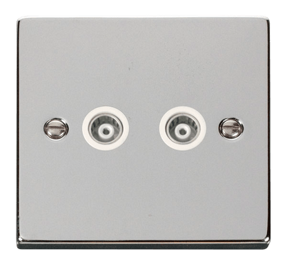 Click Deco Polished Chrome Wiring Accessories Switches Sockets USB White Inserts