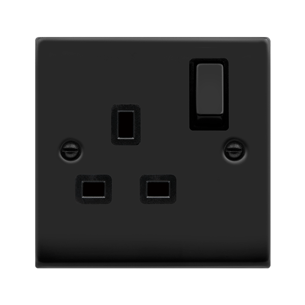 Click Deco Matt Black Wiring Accessories Switches Sockets USB Complete Range