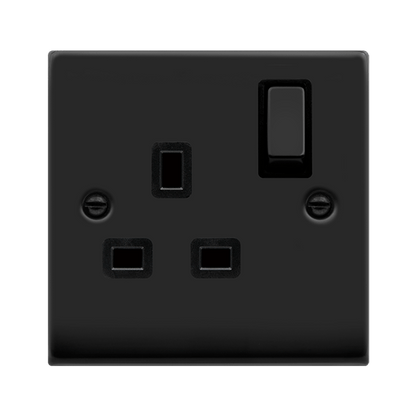 Click Deco Matt Black Wiring Accessories Switches Sockets USB Complete Range