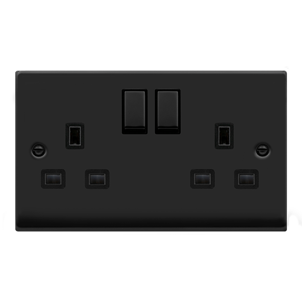 Click Deco Matt Black Wiring Accessories Switches Sockets USB Complete Range