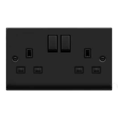 Click Deco Matt Black Wiring Accessories Switches Sockets USB Complete Range