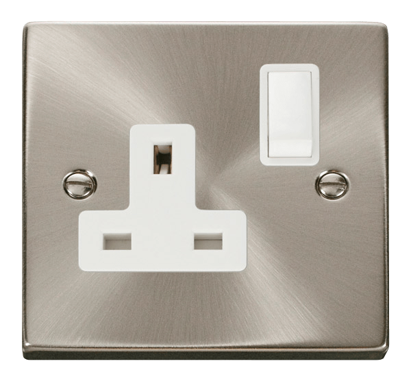 Click Deco Satin Chrome Wiring Accessories Switches Sockets USB White Inserts