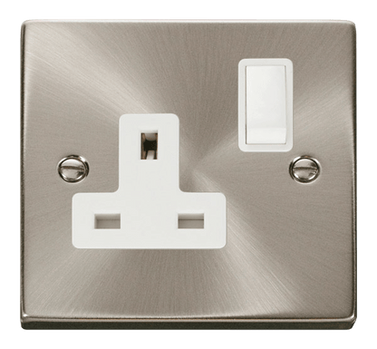 Click Deco Satin Chrome Wiring Accessories Switches Sockets USB White Inserts