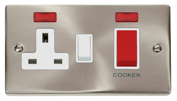 Click Deco Satin Chrome Wiring Accessories Switches Sockets USB White Inserts