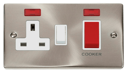 Click Deco Satin Chrome Wiring Accessories Switches Sockets USB White Inserts