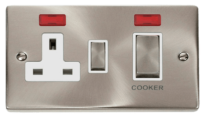 Click Deco Satin Chrome Wiring Accessories Switches Sockets USB Ingot/White Inserts