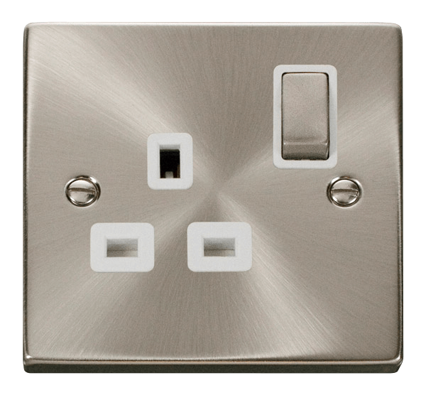 Click Deco Satin Chrome Wiring Accessories Switches Sockets USB Ingot/White Inserts