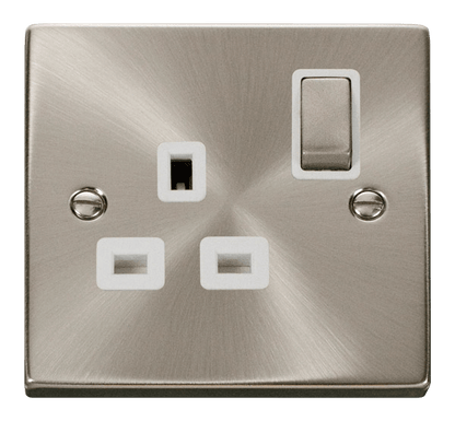 Click Deco Satin Chrome Wiring Accessories Switches Sockets USB Ingot/White Inserts