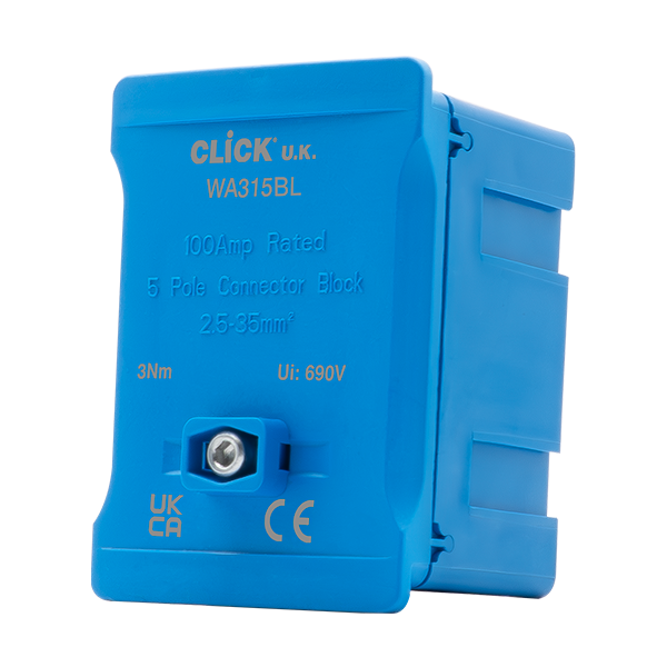 Click 100A 1 Pole 5 x 35mm² Coloured Connector Block Link Boxes, All colours