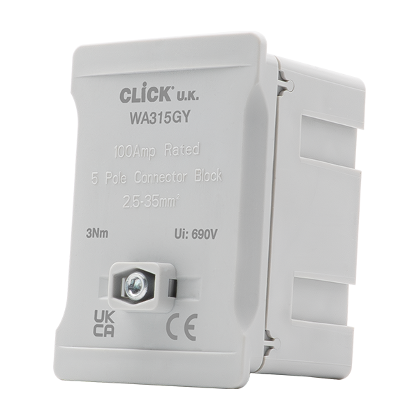 Click 100A 1 Pole 5 x 35mm² Coloured Connector Block Link Boxes, All colours