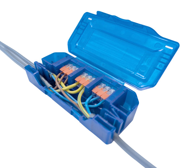 Deligo WCBOX-1 Fast-Fix IP20 Junction Box with 32A 3-Pole Lever Connectors