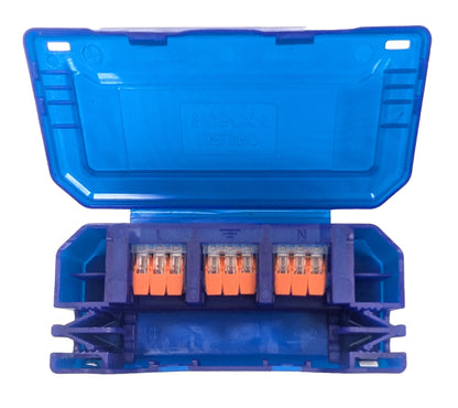 Deligo WCBOX-1 Fast-Fix IP20 Junction Box with 32A 3-Pole Lever Connectors