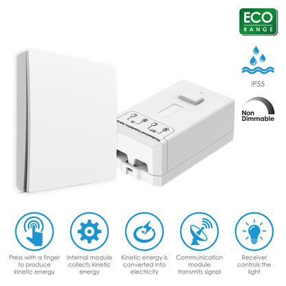 Ener-J WS1060X 1 Gang 500W Wireless Kinetic Switch Kit