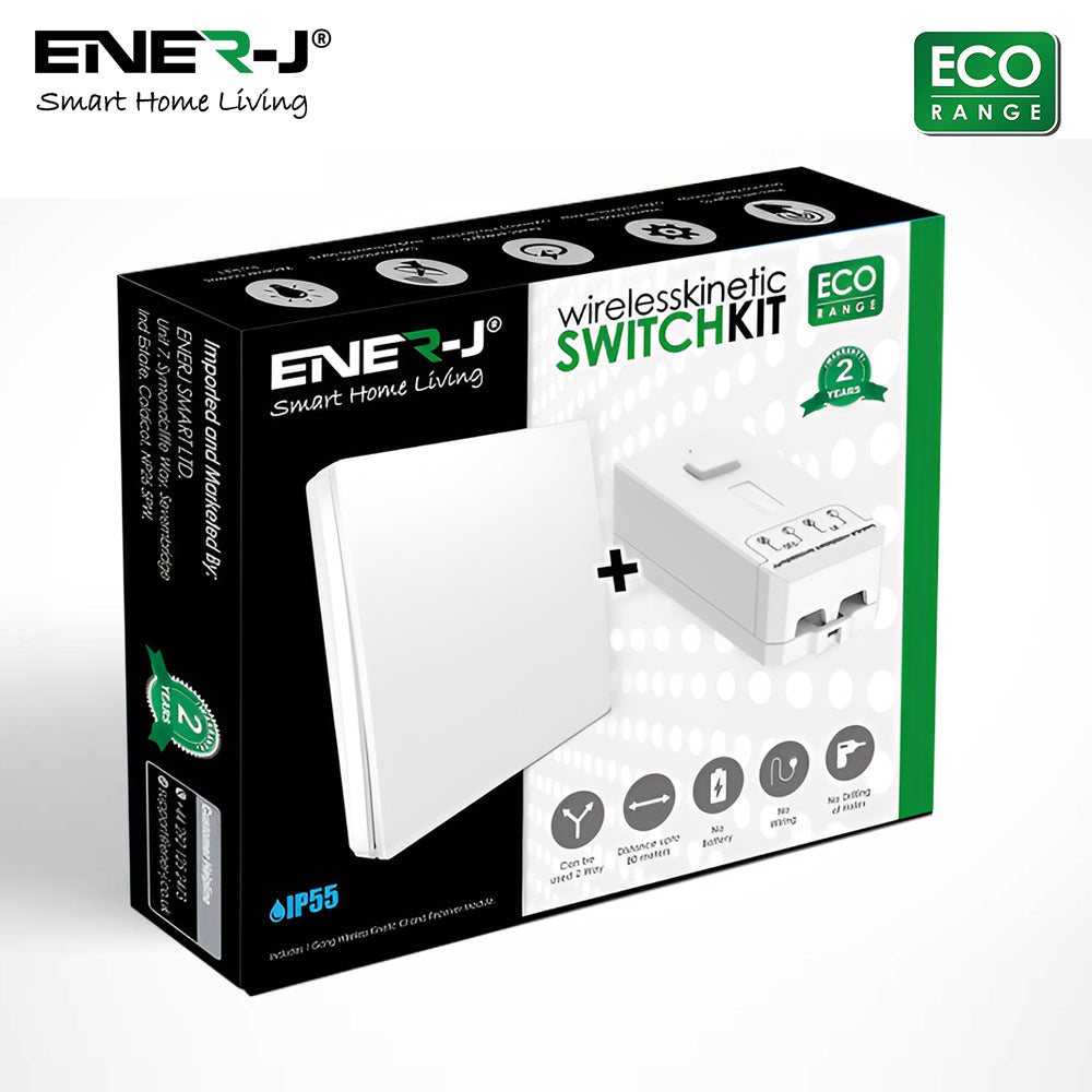 Ener-J WS1061X 1 Gang 100W Wireless Kinetic RF WiFi Dimmable Switch Kit