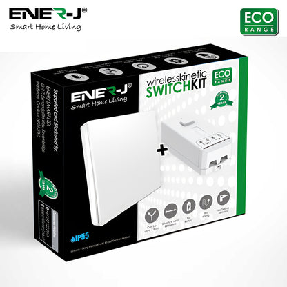 Ener-J WS1061X 1 Gang 100W Wireless Kinetic RF WiFi Dimmable Switch Kit
