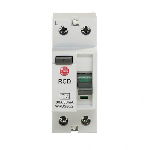 Wylex WRDS80/2 80A 30mA Double Pole Type A RCCB