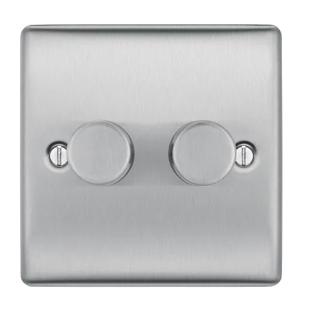 BG Nexus Decorative Brushed Steel Wiring Accessories Complete Range Grey Inserts