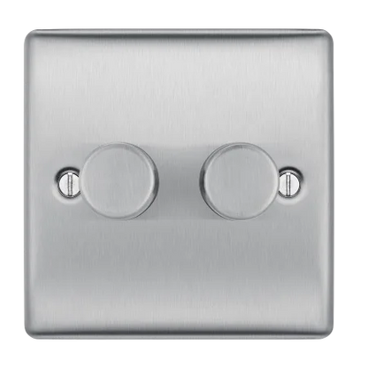 BG Nexus Decorative Brushed Steel Wiring Accessories Complete Range Grey Inserts