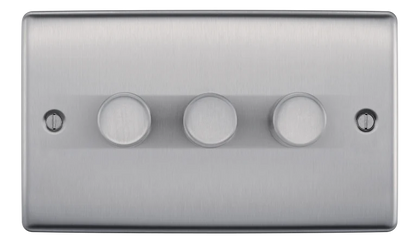 BG Nexus Decorative Brushed Steel Wiring Accessories Complete Range Grey Inserts