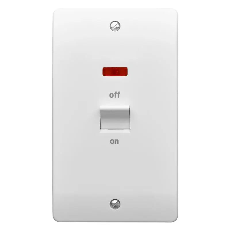 MK K5215WHI Logic Plus 50A DP 2 Gang Vertical Switch White