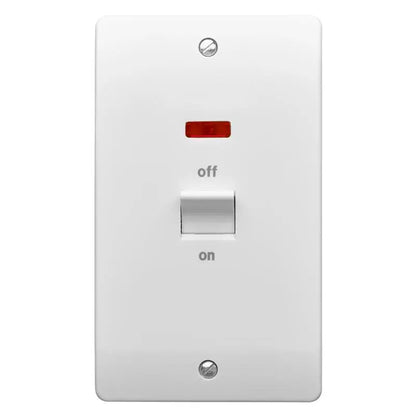 MK K5215WHI Logic Plus 50A DP 2 Gang Vertical Switch White