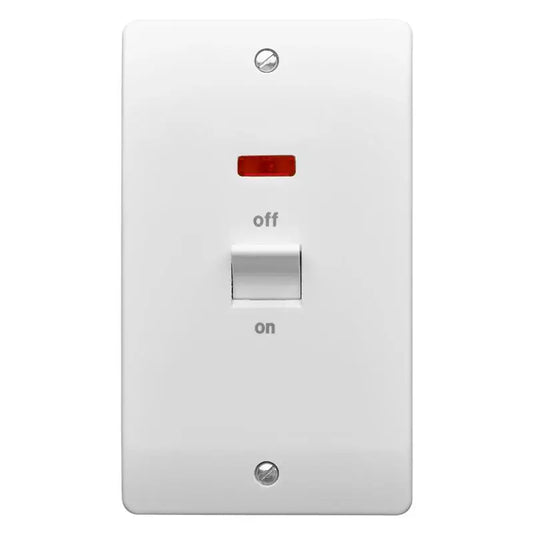 MK K5215WHI Logic Plus 50A DP 2 Gang Vertical Switch White