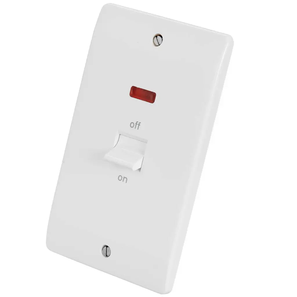 MK K5215WHI Logic Plus 50A DP 2 Gang Vertical Switch White